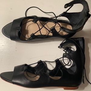 Loeffler Randall Leather lace-up ballet style open toe sandal